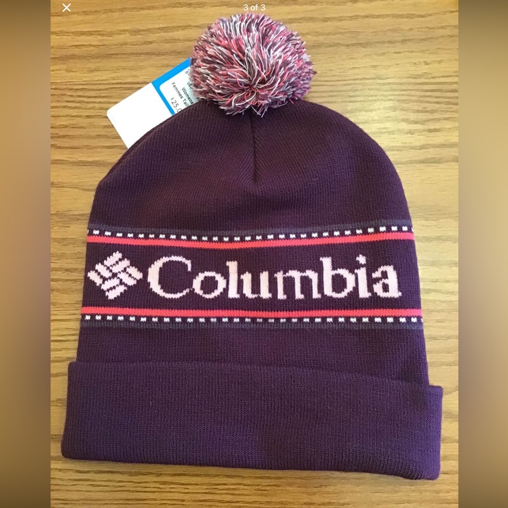 NEW Columbia Purple and Pink Knit Beanie